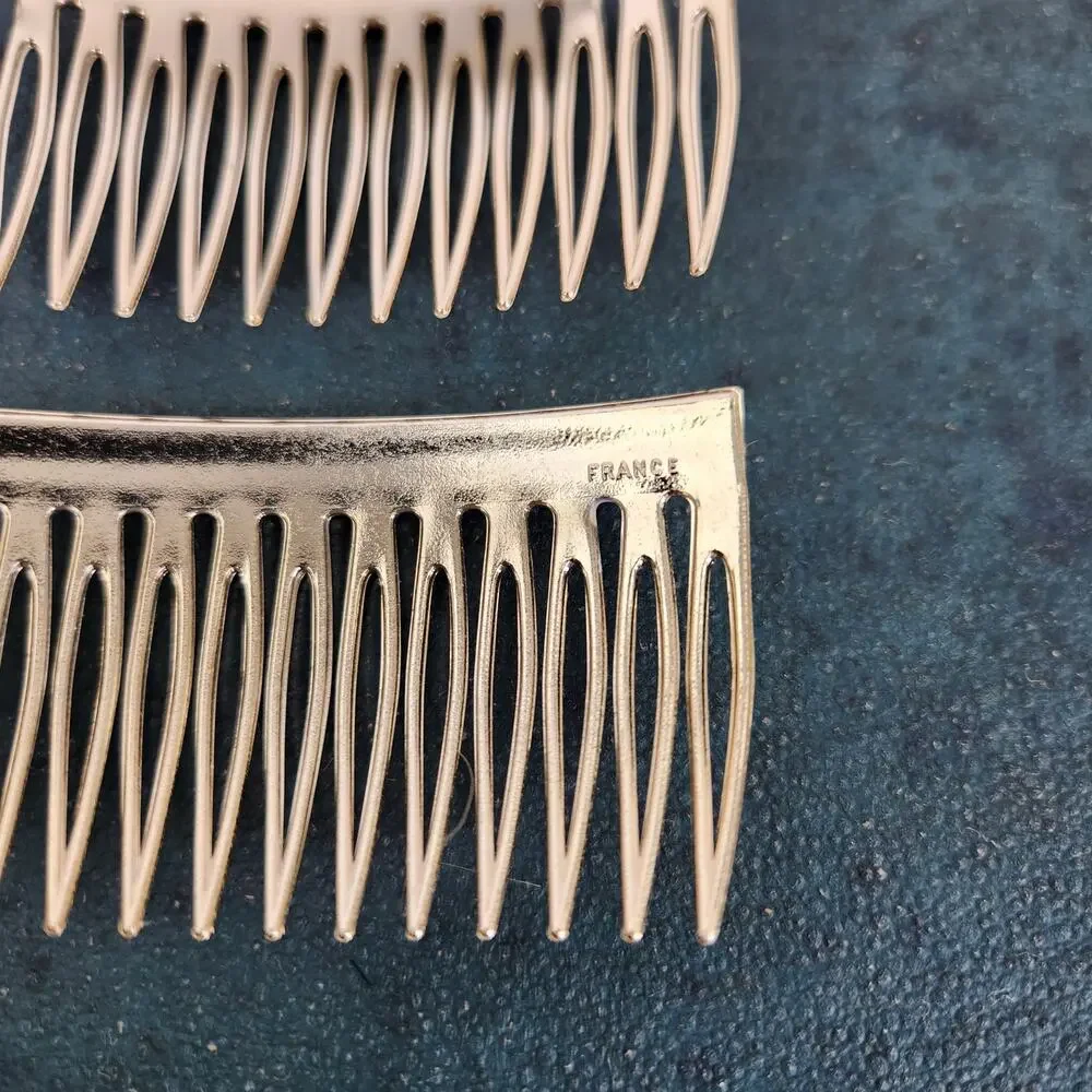 VTG Clear and Gold Hair Comb Accessories USA France Made